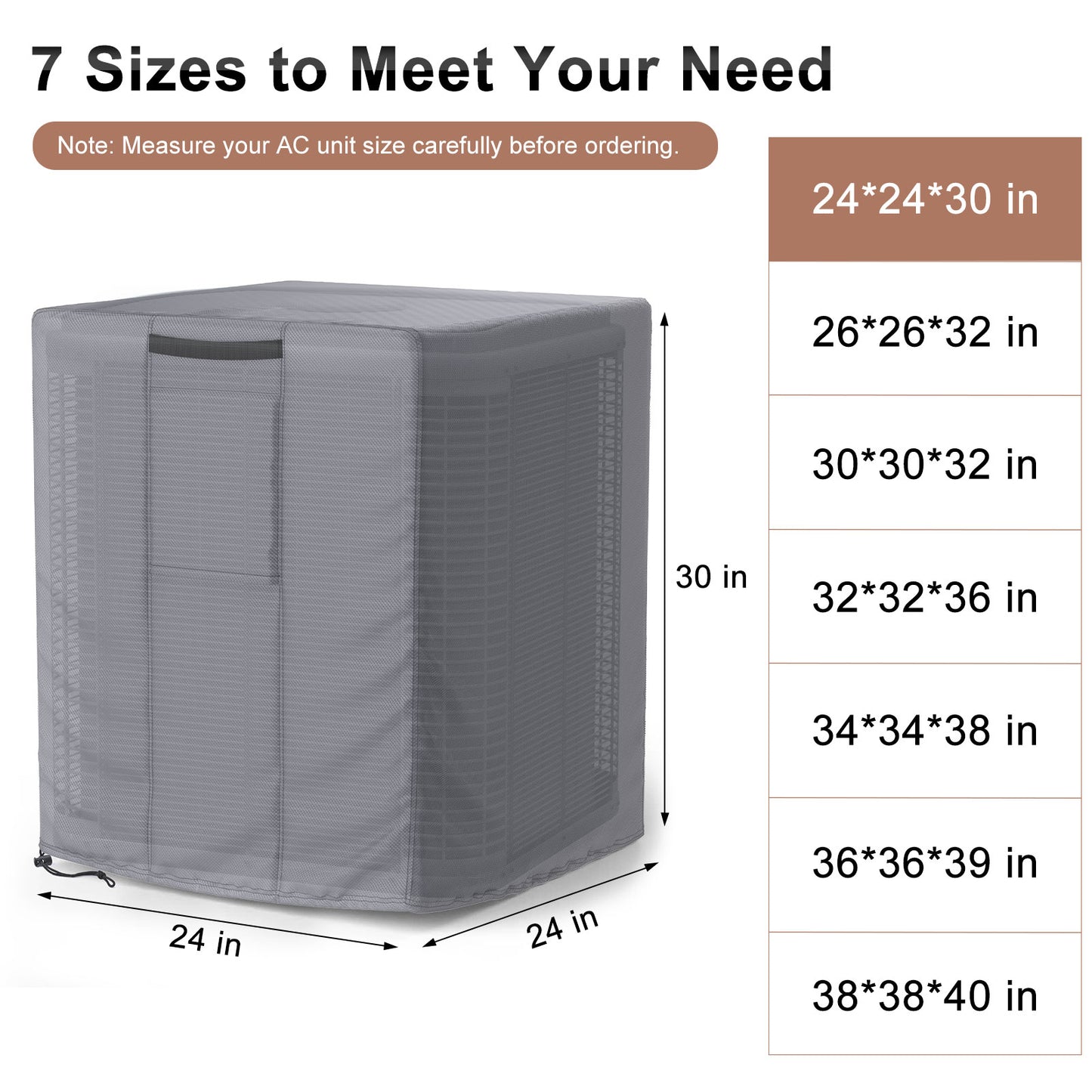 Central Air Conditioner Cover Grey