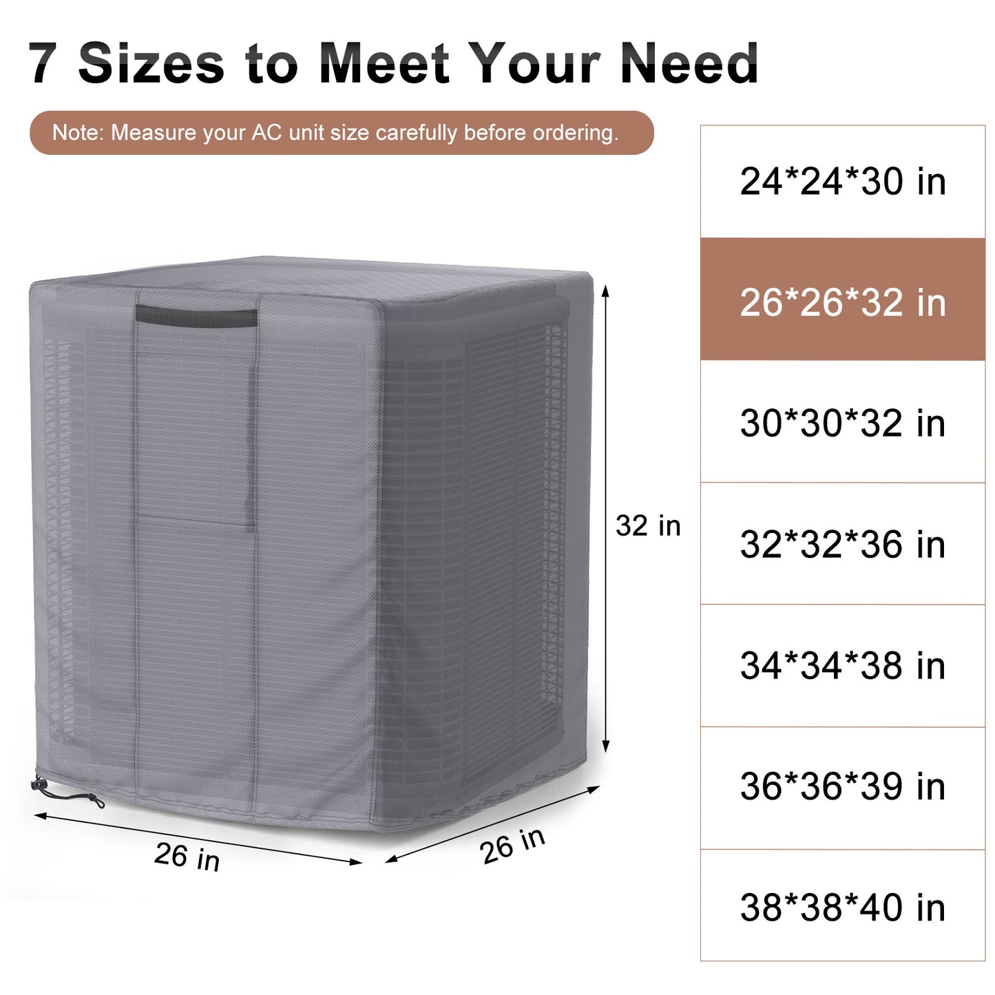 Central Air Conditioner Cover Grey