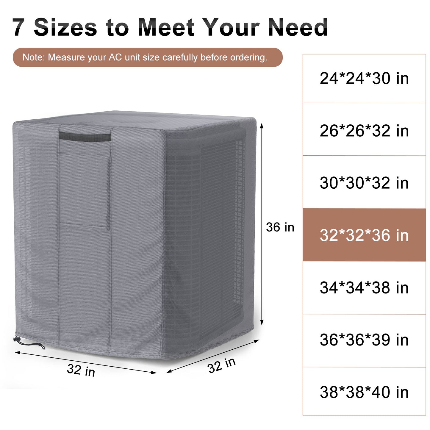 Central Air Conditioner Cover Grey