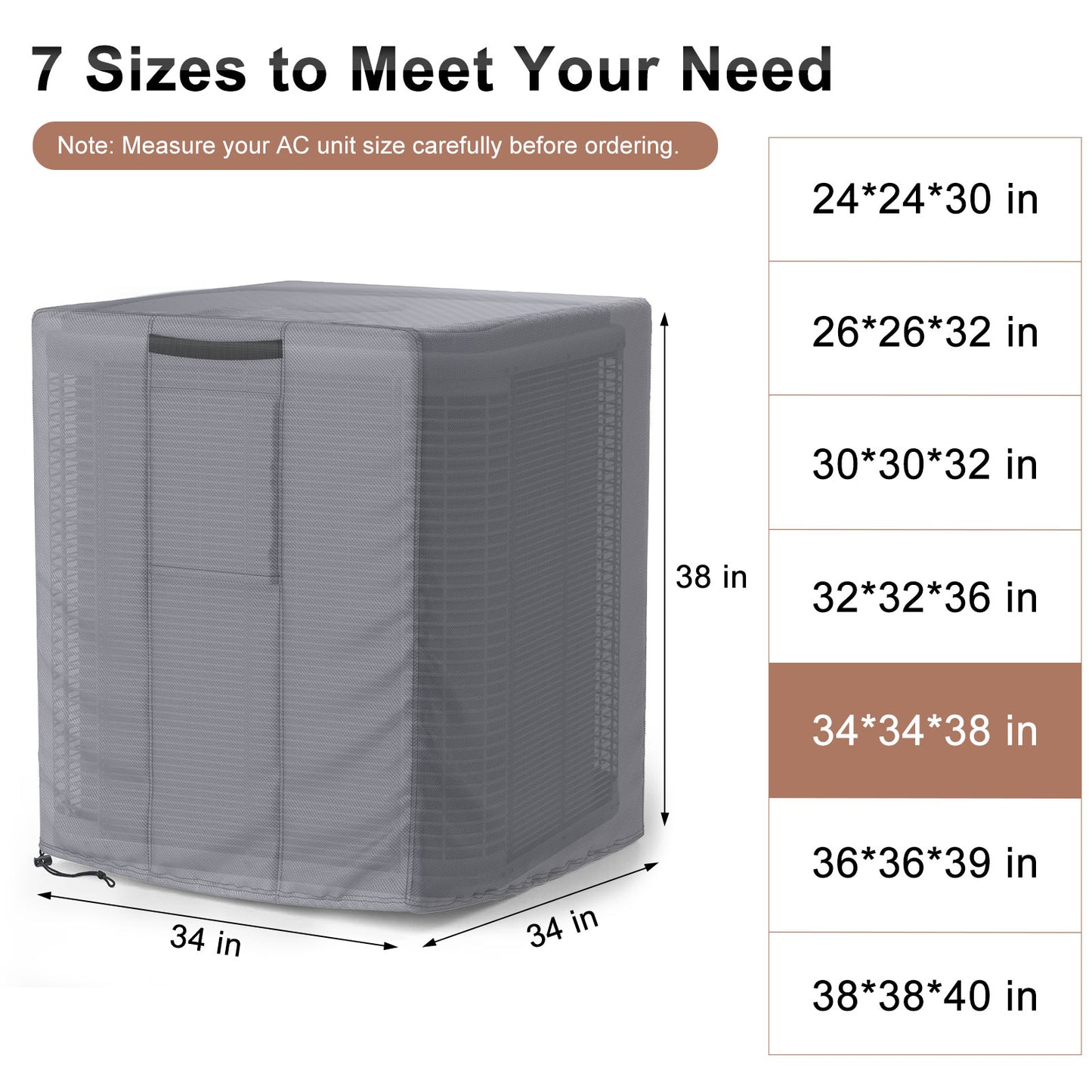 Central Air Conditioner Cover Grey