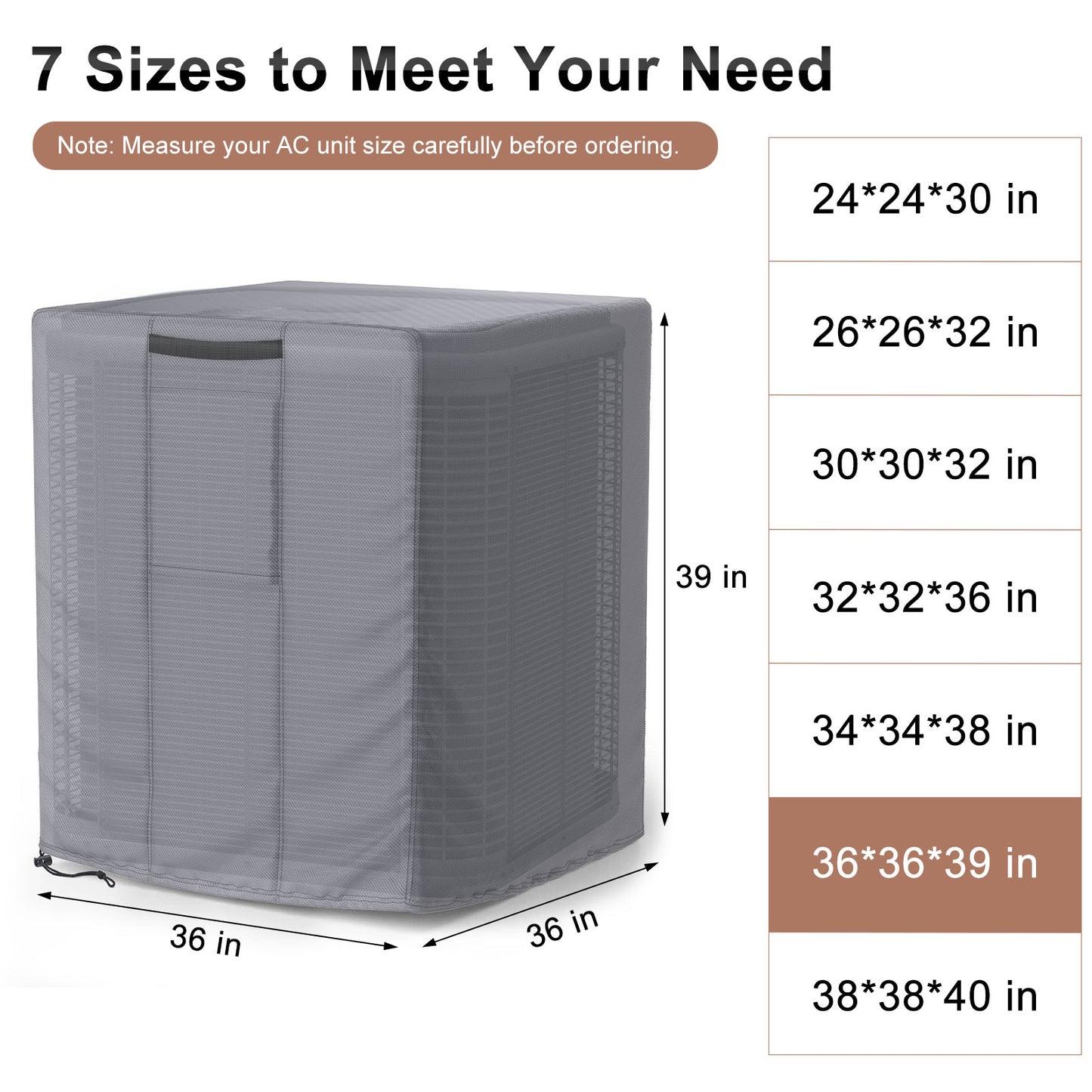 Central Air Conditioner Cover Grey