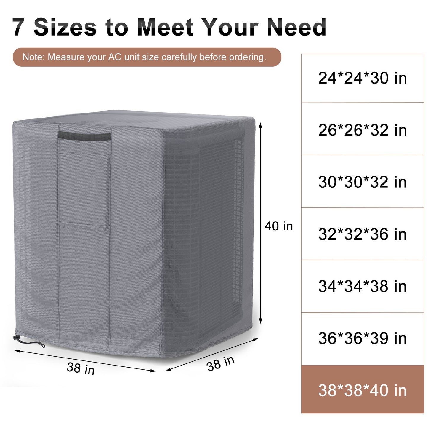Central Air Conditioner Cover Grey