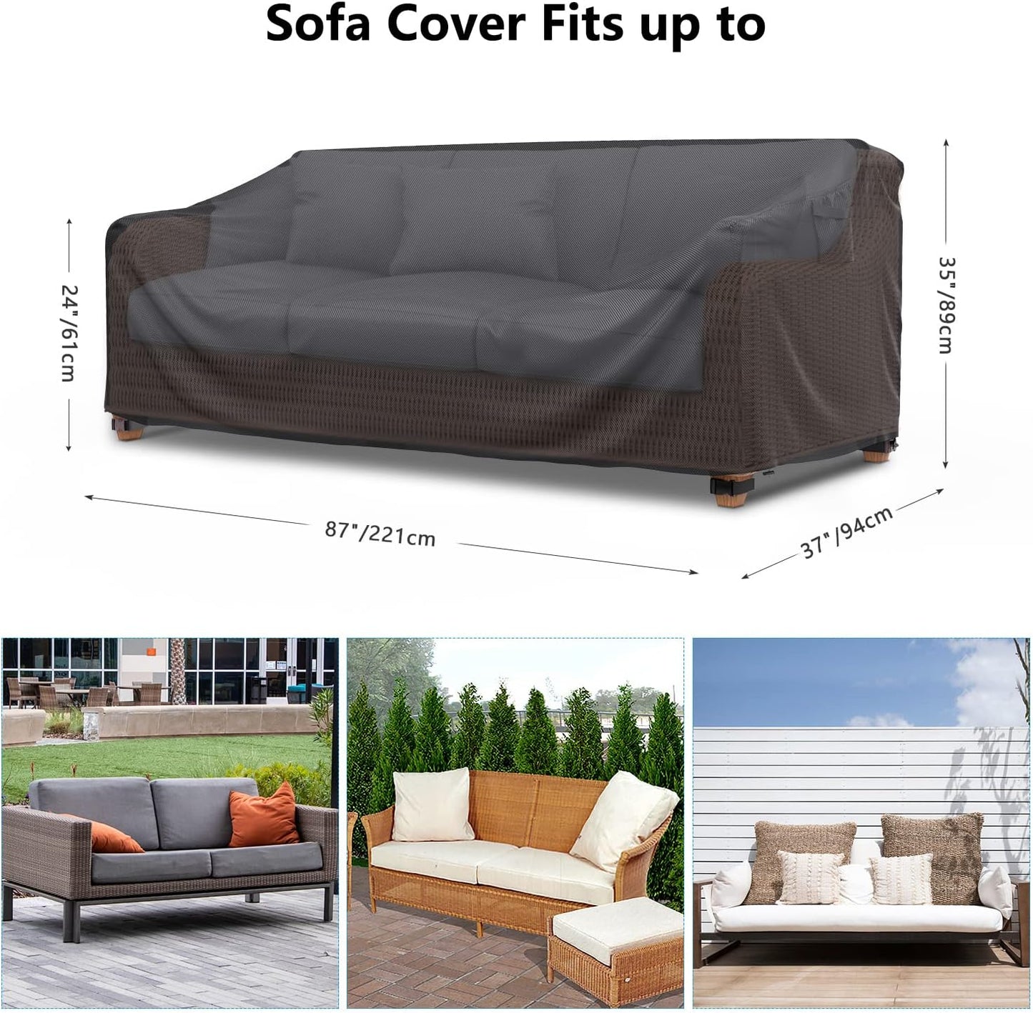 Patio Sofa Cover Black