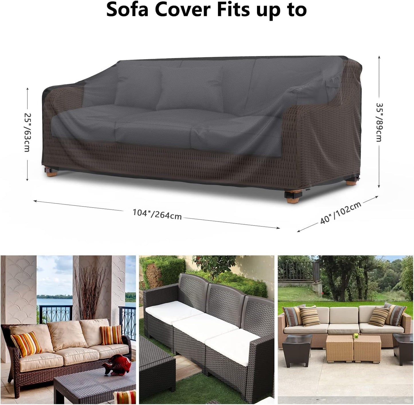 Patio Sofa Cover Black