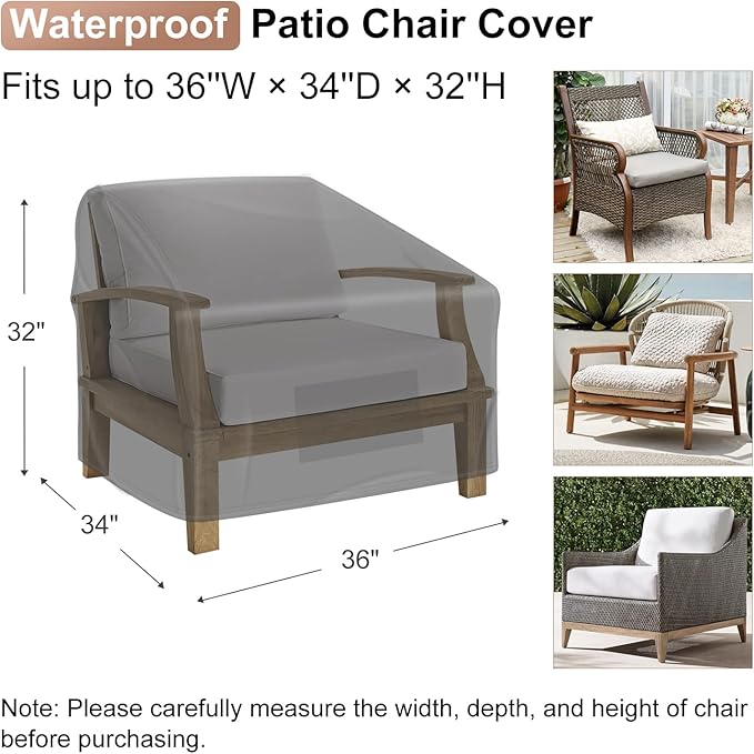 Patio Chair Covers 2 Packs Black