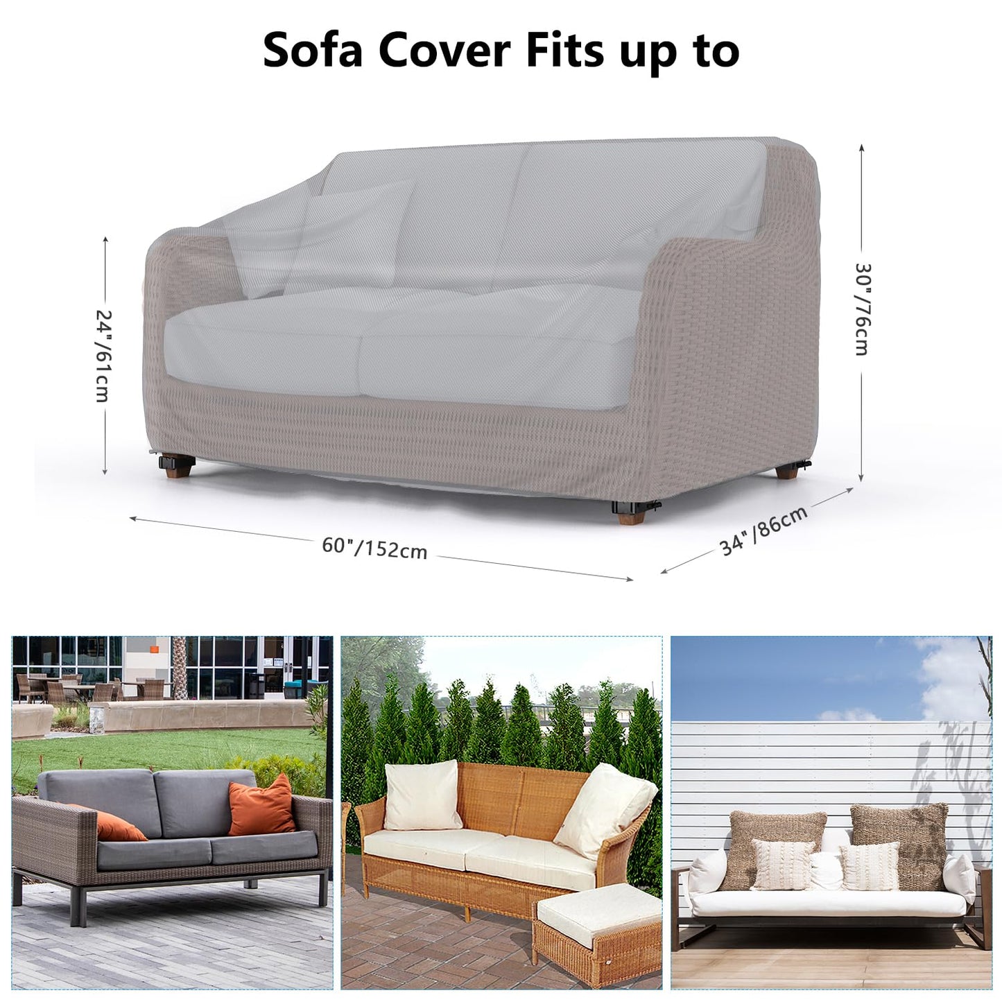 Patio Sofa Cover Grey