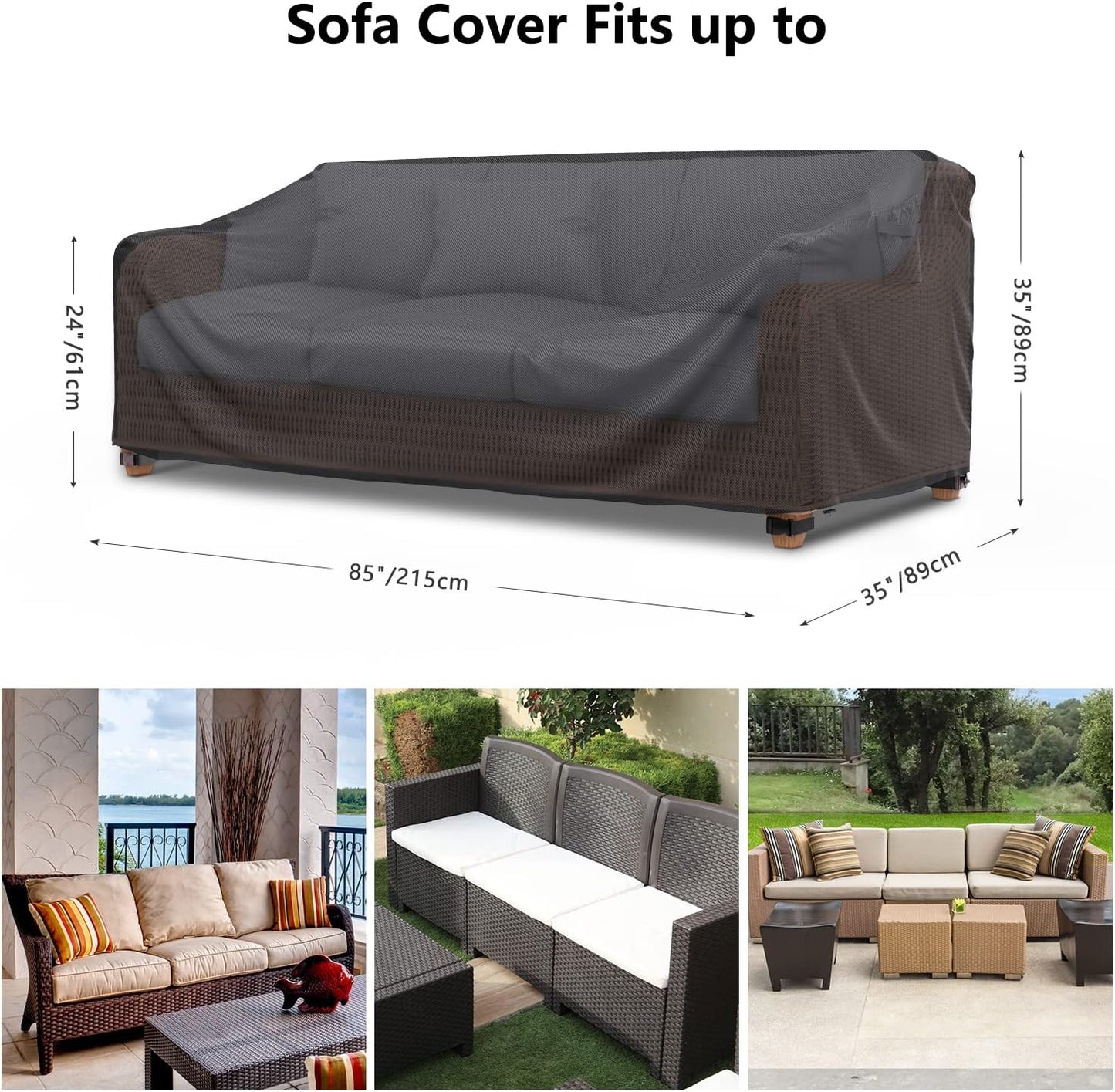 Patio Sofa Cover Black