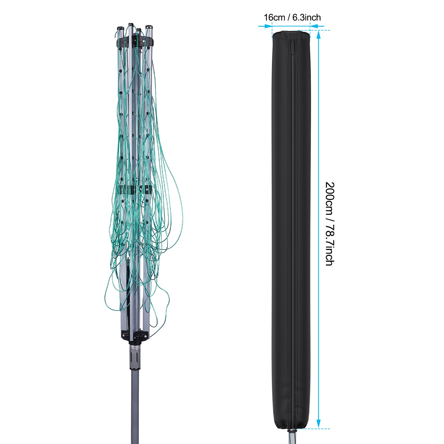Mrrihand Washing Line Cover 200cm