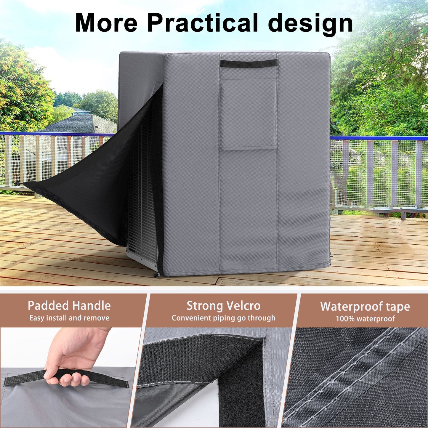 Central Air Conditioner Cover Grey
