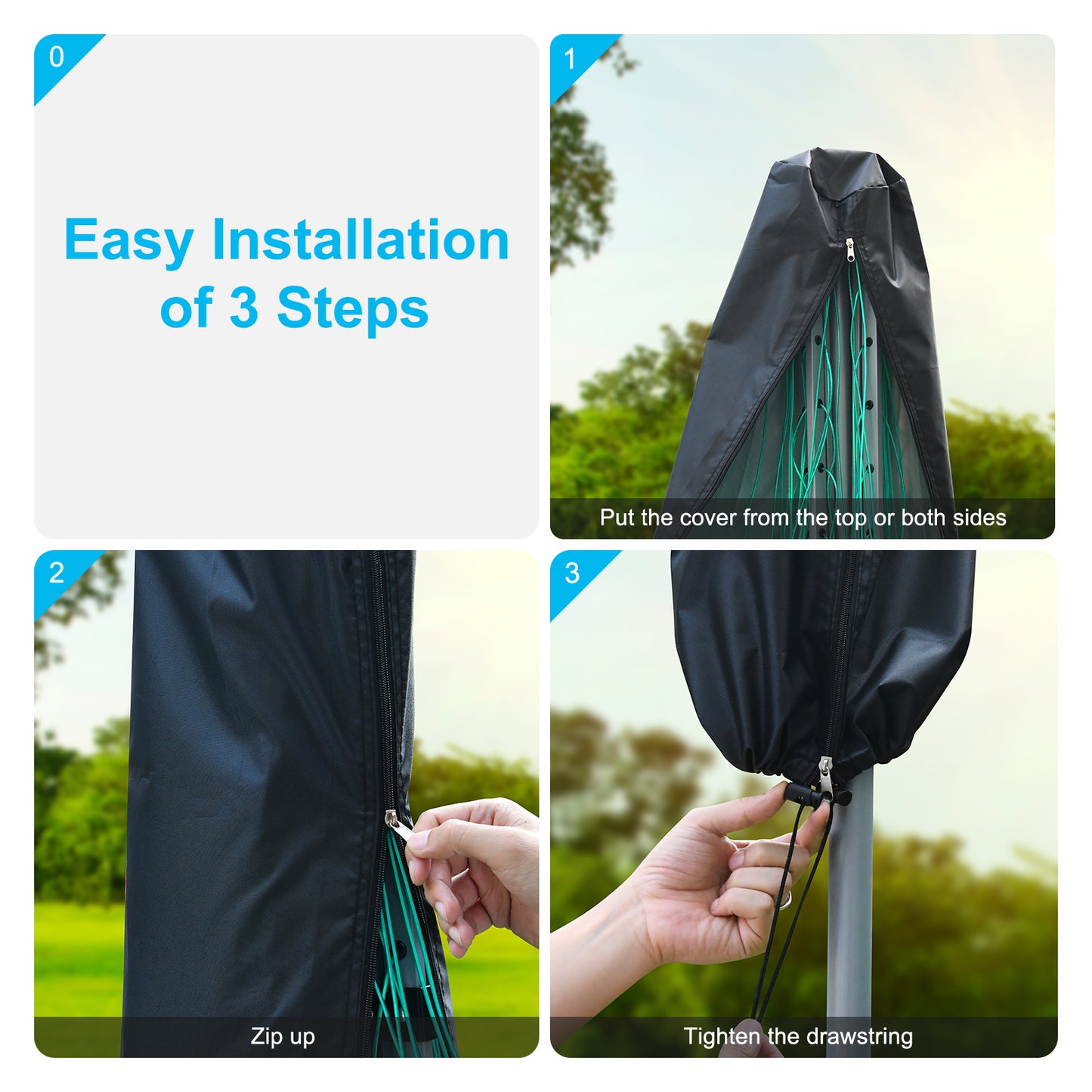 Mrrihand Washing Line Cover 200cm