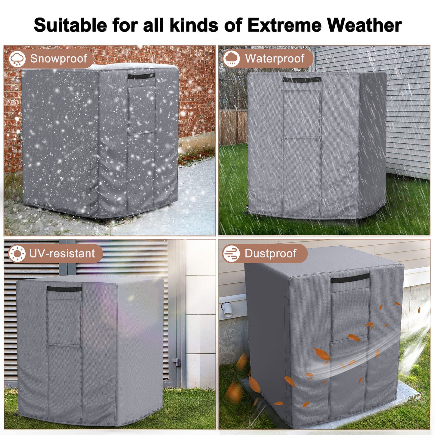 Central Air Conditioner Cover Grey