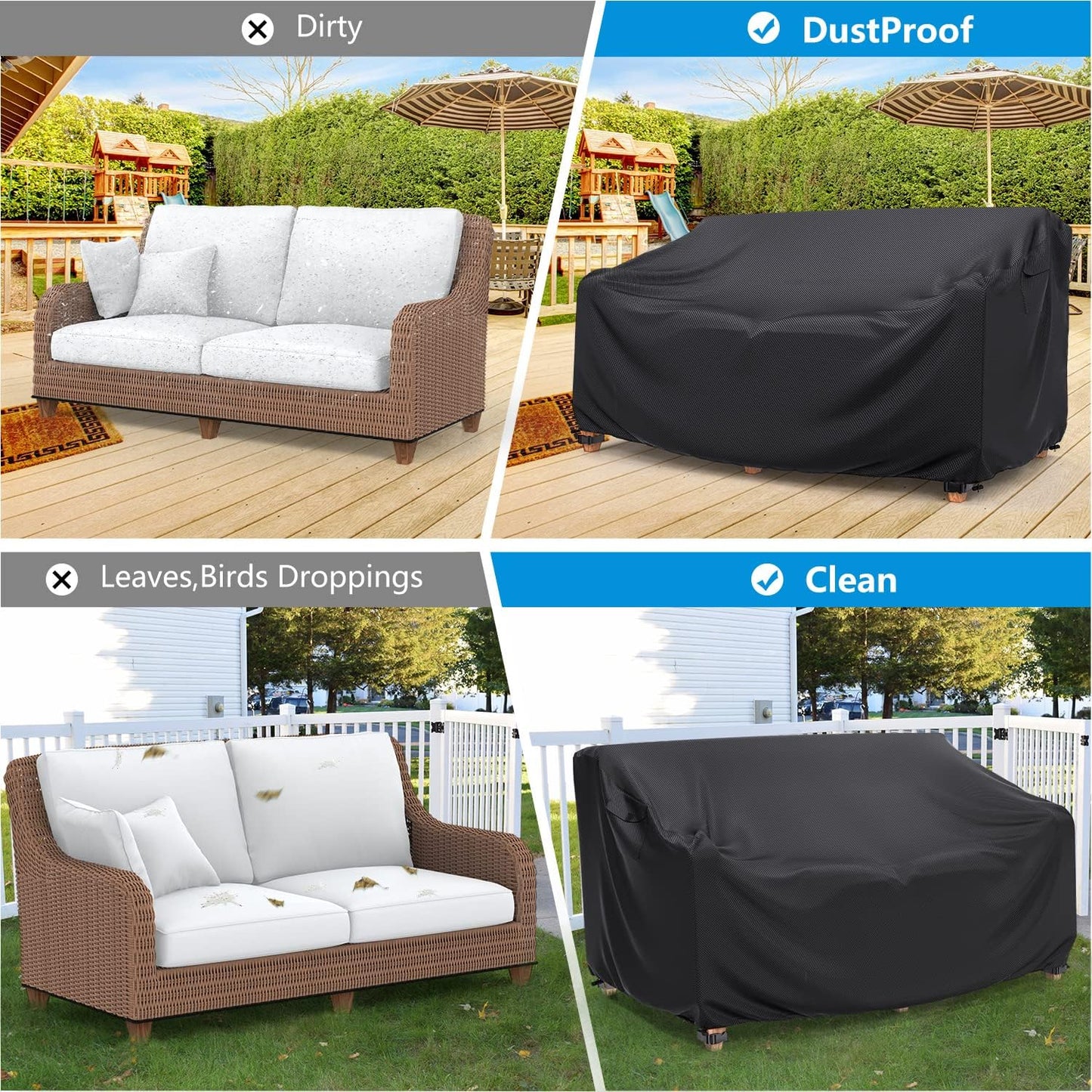 Patio Sofa Cover Black