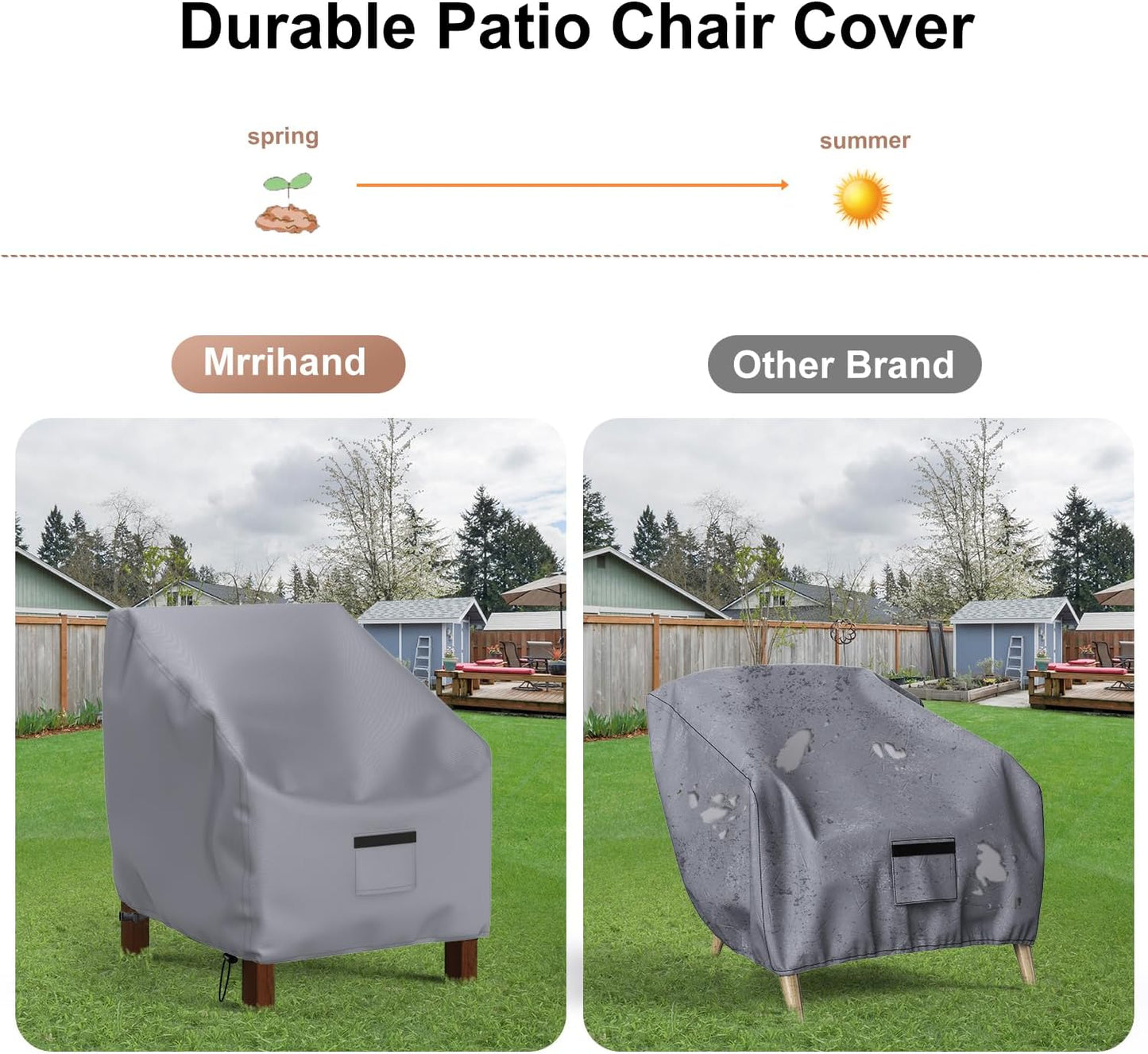 Patio Chair Covers 2 Packs Grey