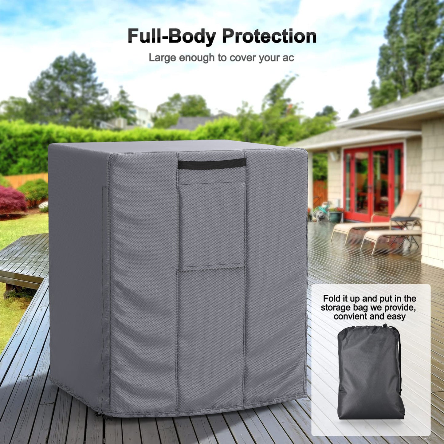 Central Air Conditioner Cover Grey