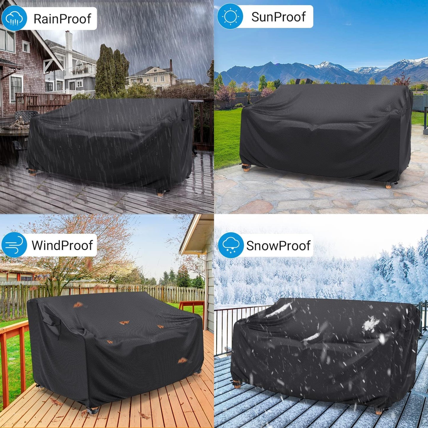 Patio Sofa Cover Black