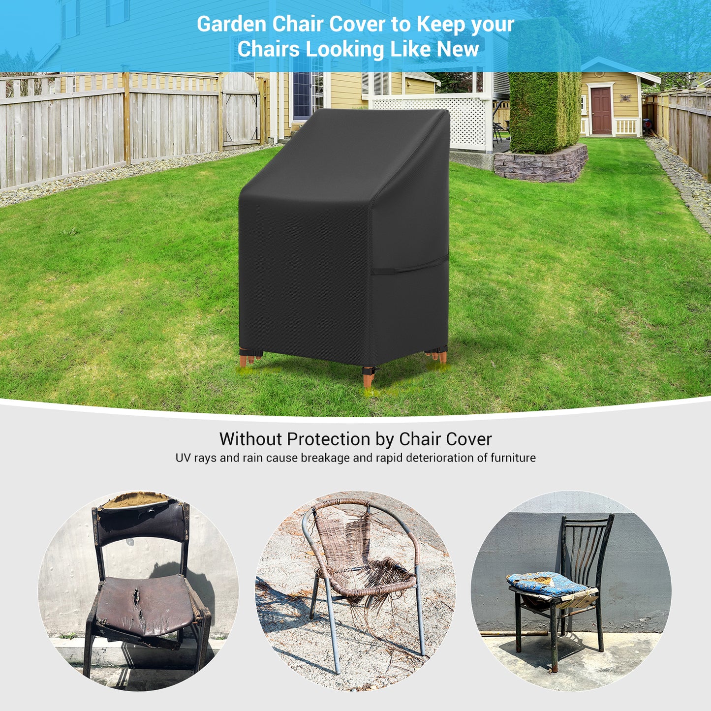 Armorget Garden Stacking Chair Covers 70x70x85/125cm