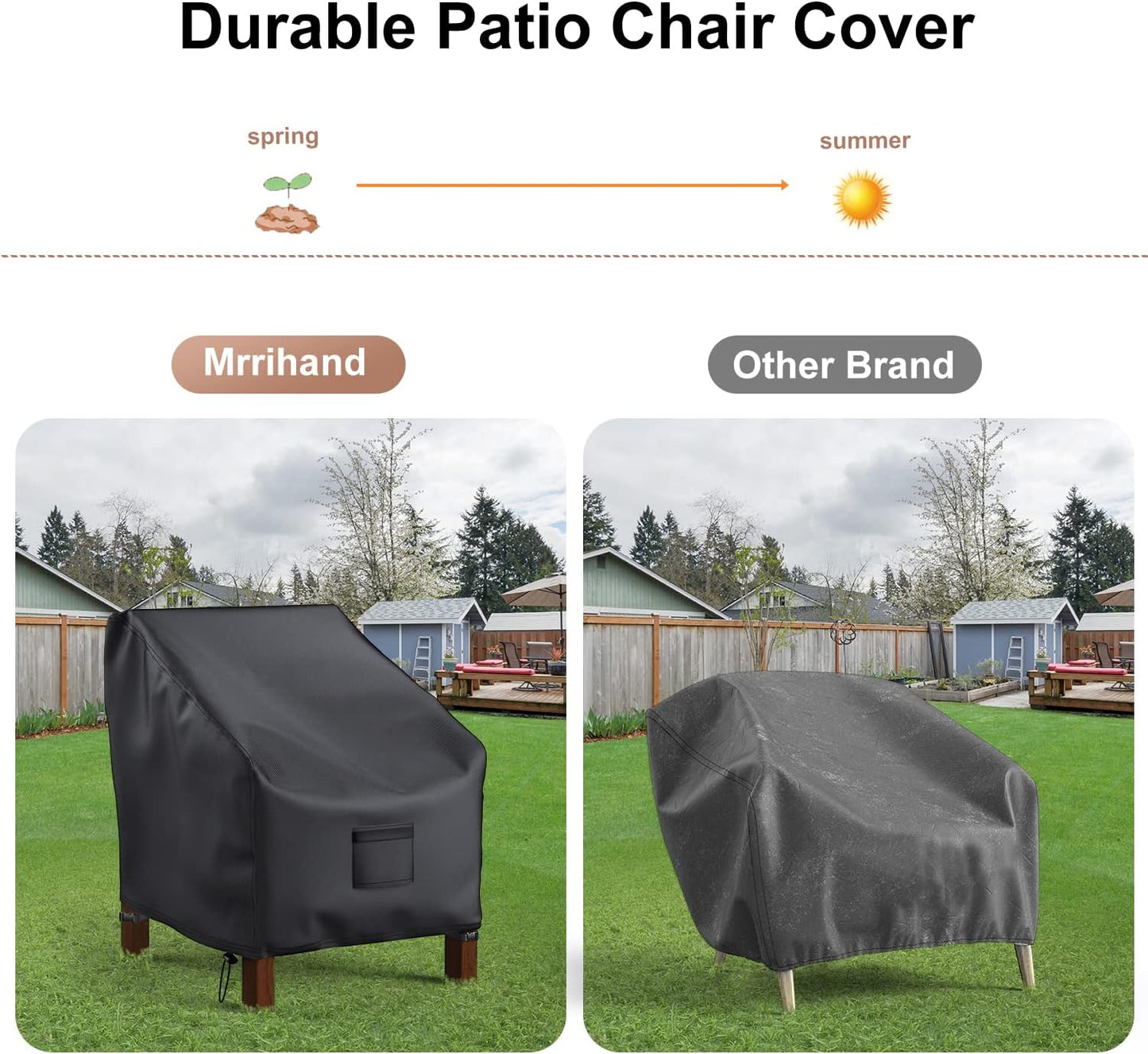 Patio Chair Covers 2 Packs Black