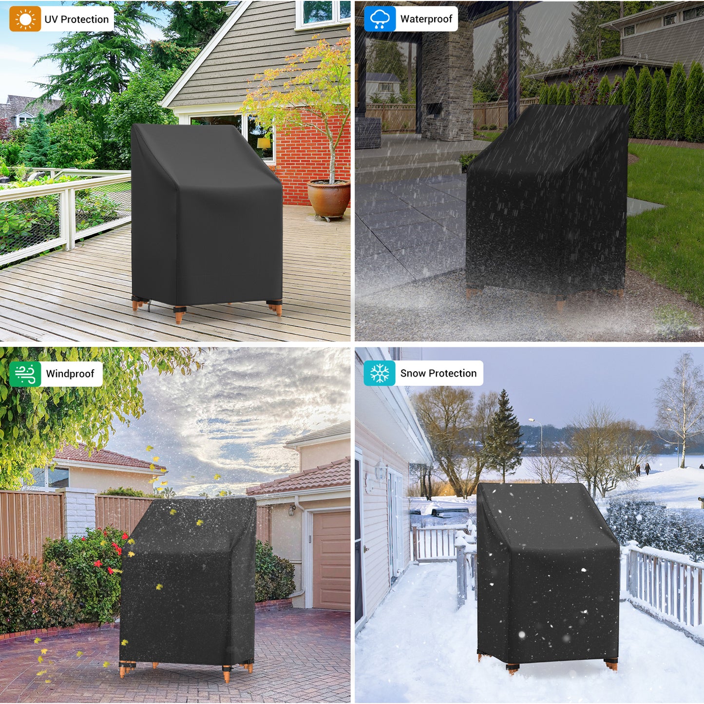 Armorget Garden Stacking Chair Covers 70x70x85/125cm