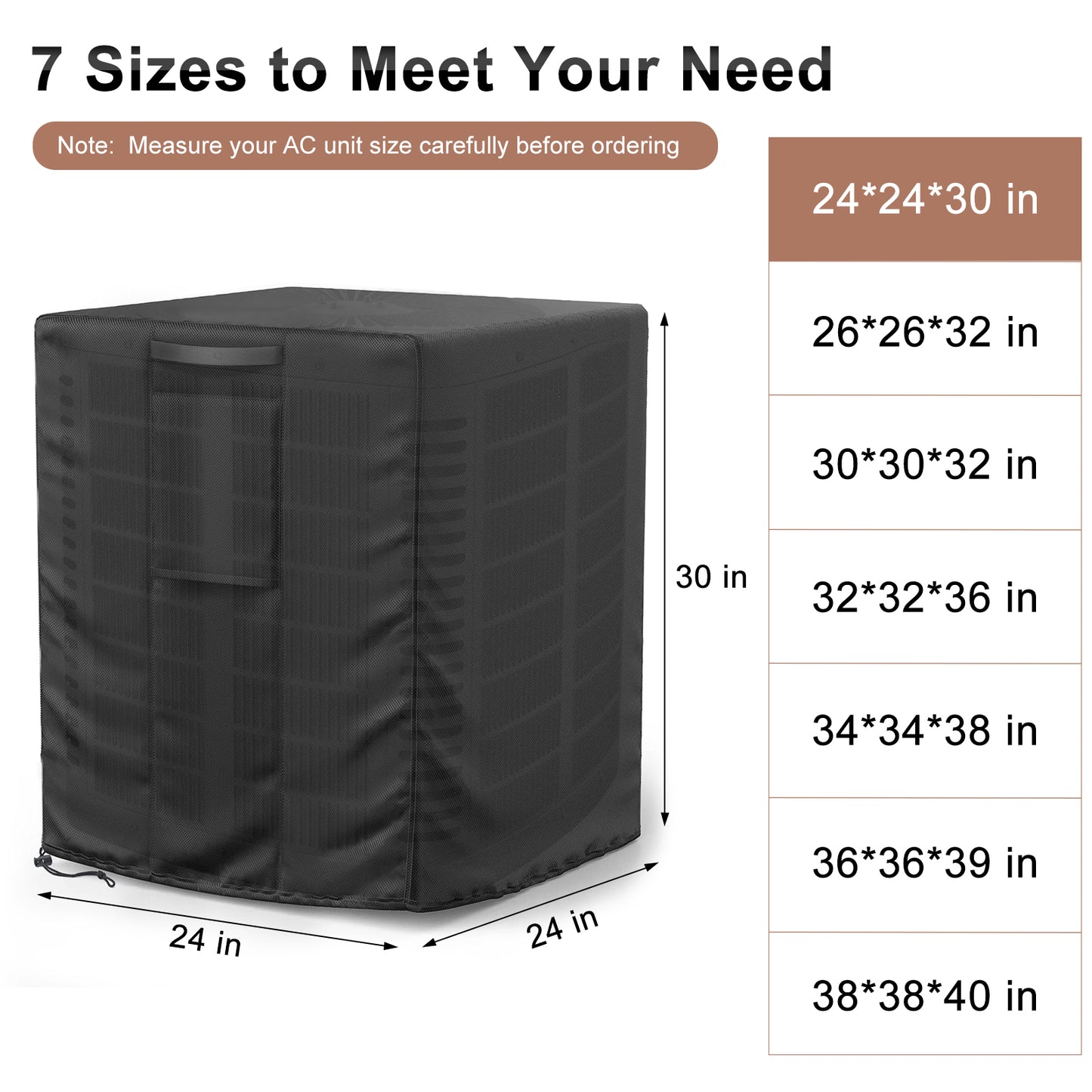 Central Air Conditioner Cover Black