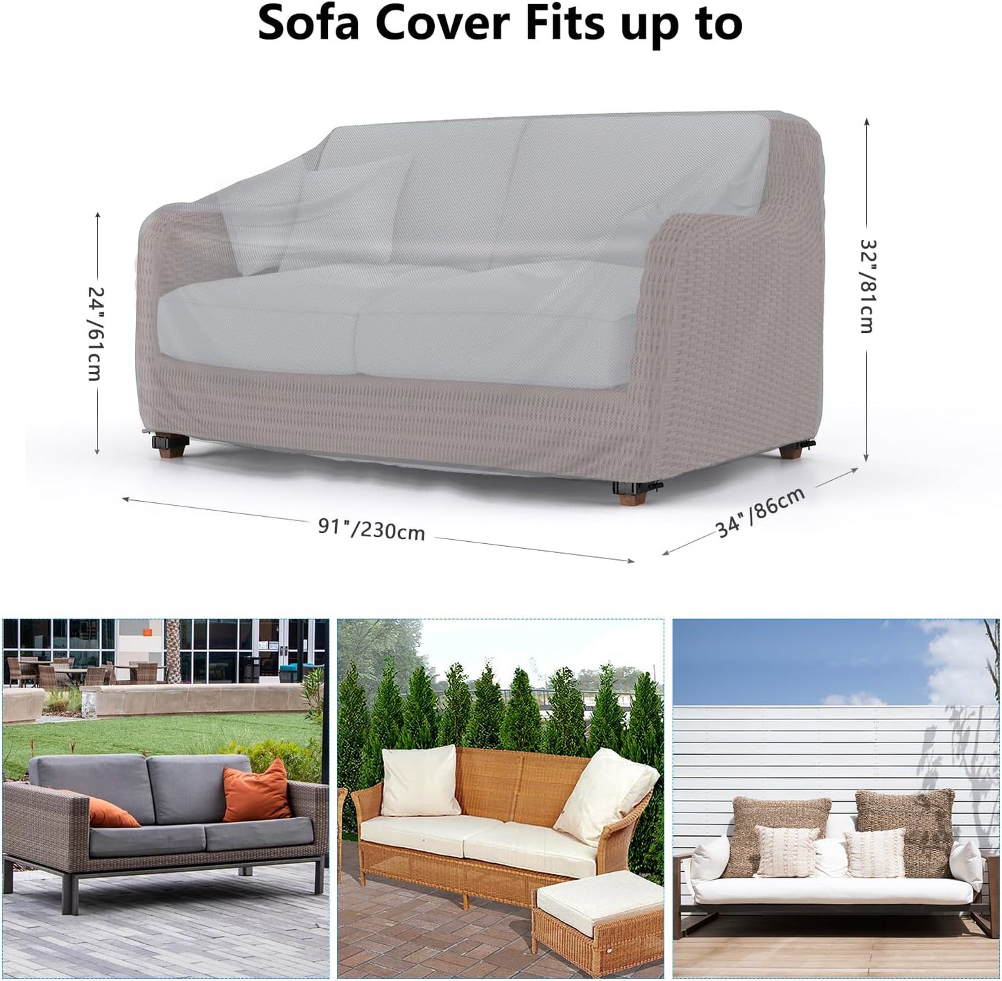 Patio Sofa Cover Grey