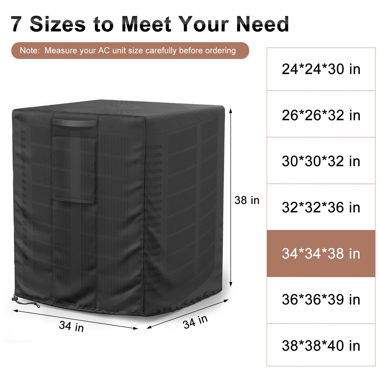 Central Air Conditioner Cover Black