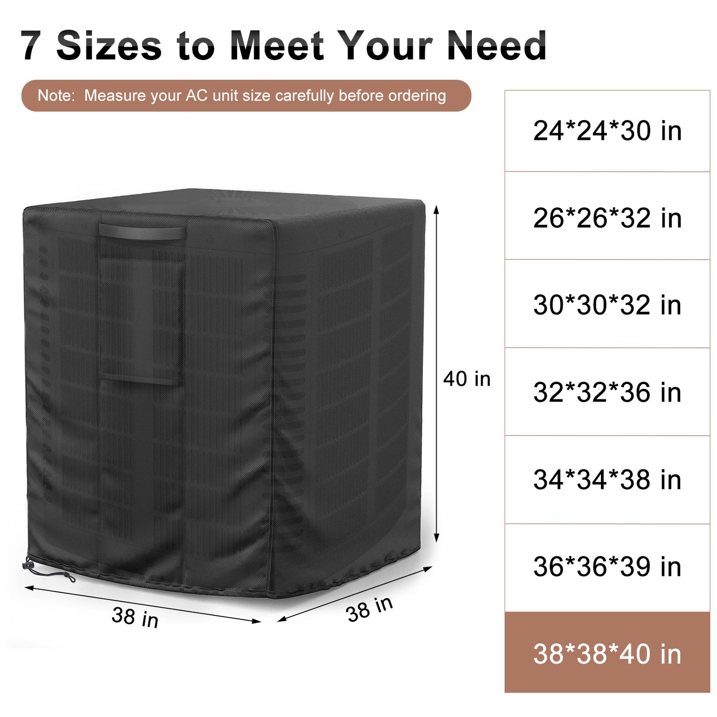 Central Air Conditioner Cover Black