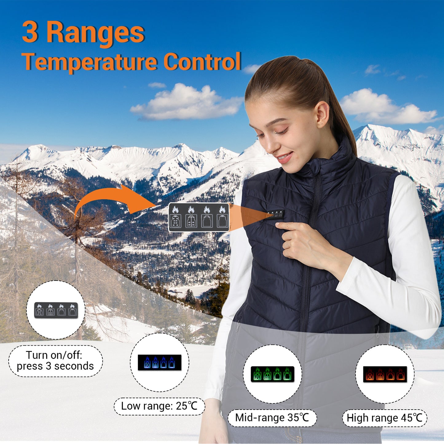 Armorget Heated Vest for Men Women(Black 17 Heating Zones)