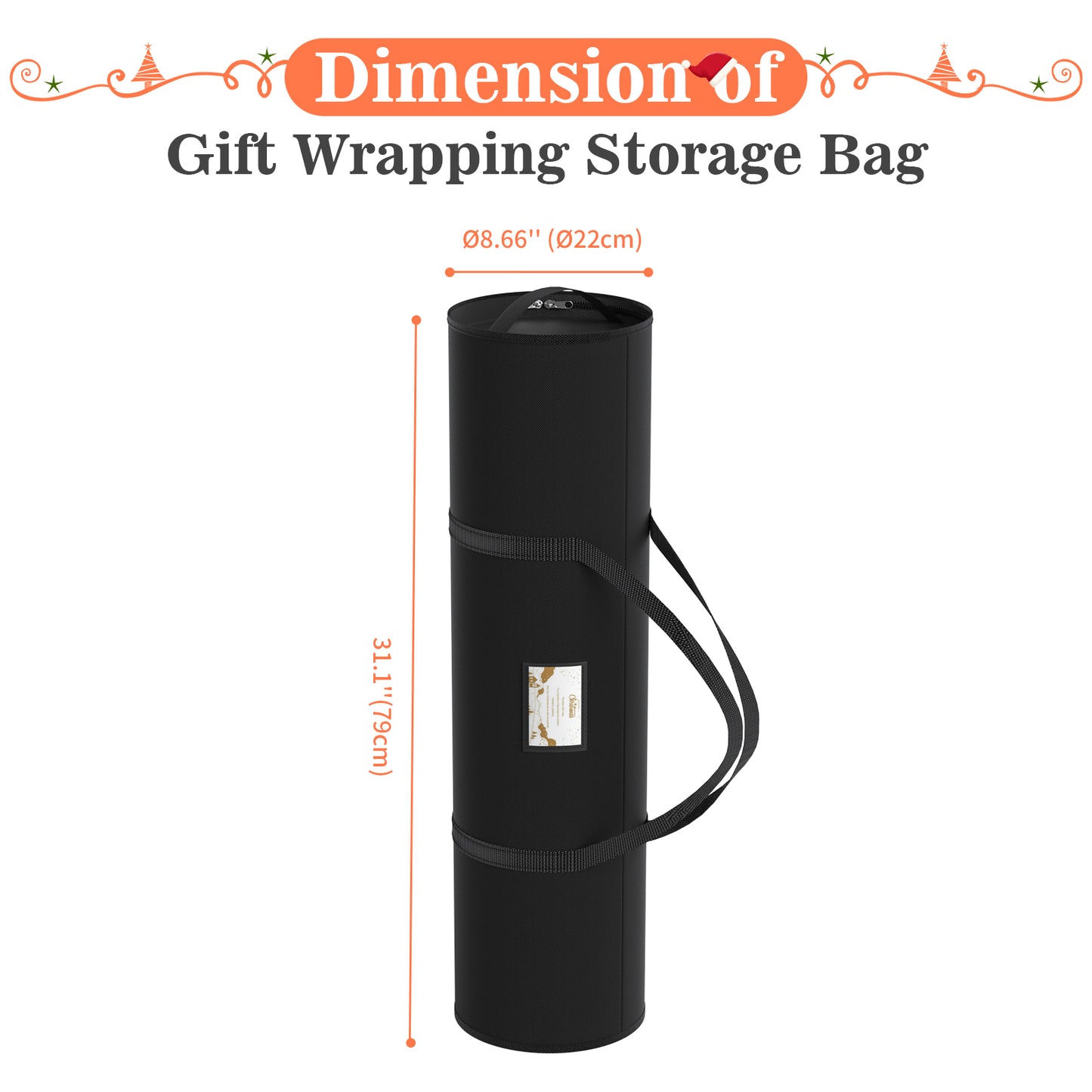 Mrrihand 600D Heavy Duty Wrapping Paper Storage Bag Tear-Proof, 79x22φ cm