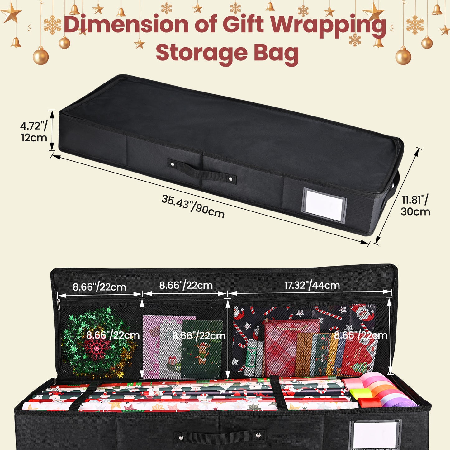 Mrrihand 600D Heavy Duty Wrapping Paper Storage(90 x 30 x 12 cm)