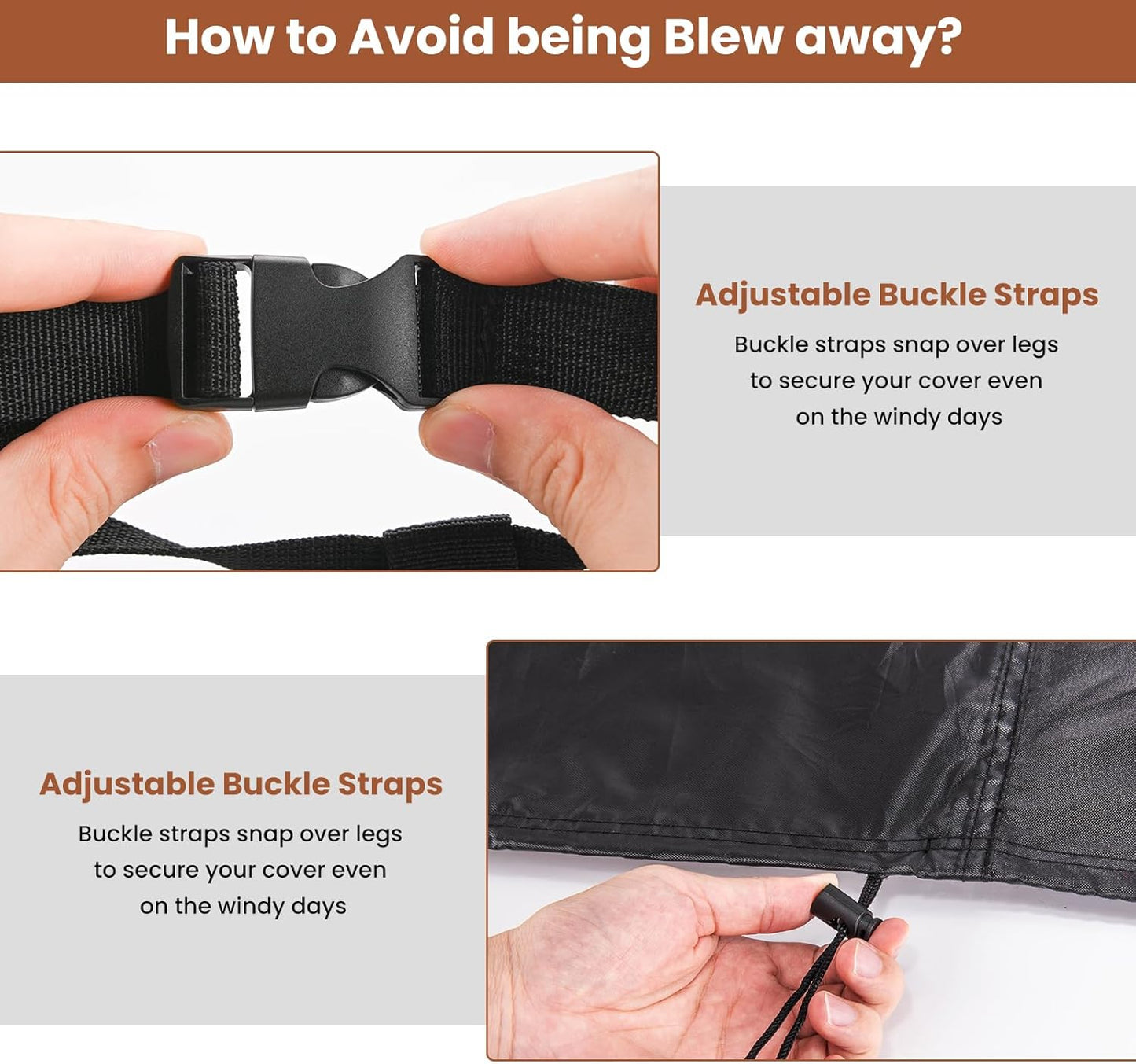 Patio Rocking Chair Covers 2 Packs Black