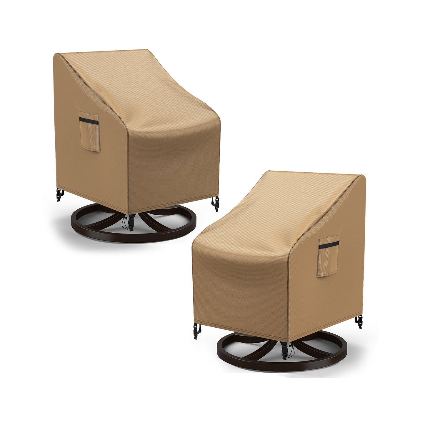 Patio Rocking Chair Covers 2 Packs Beige