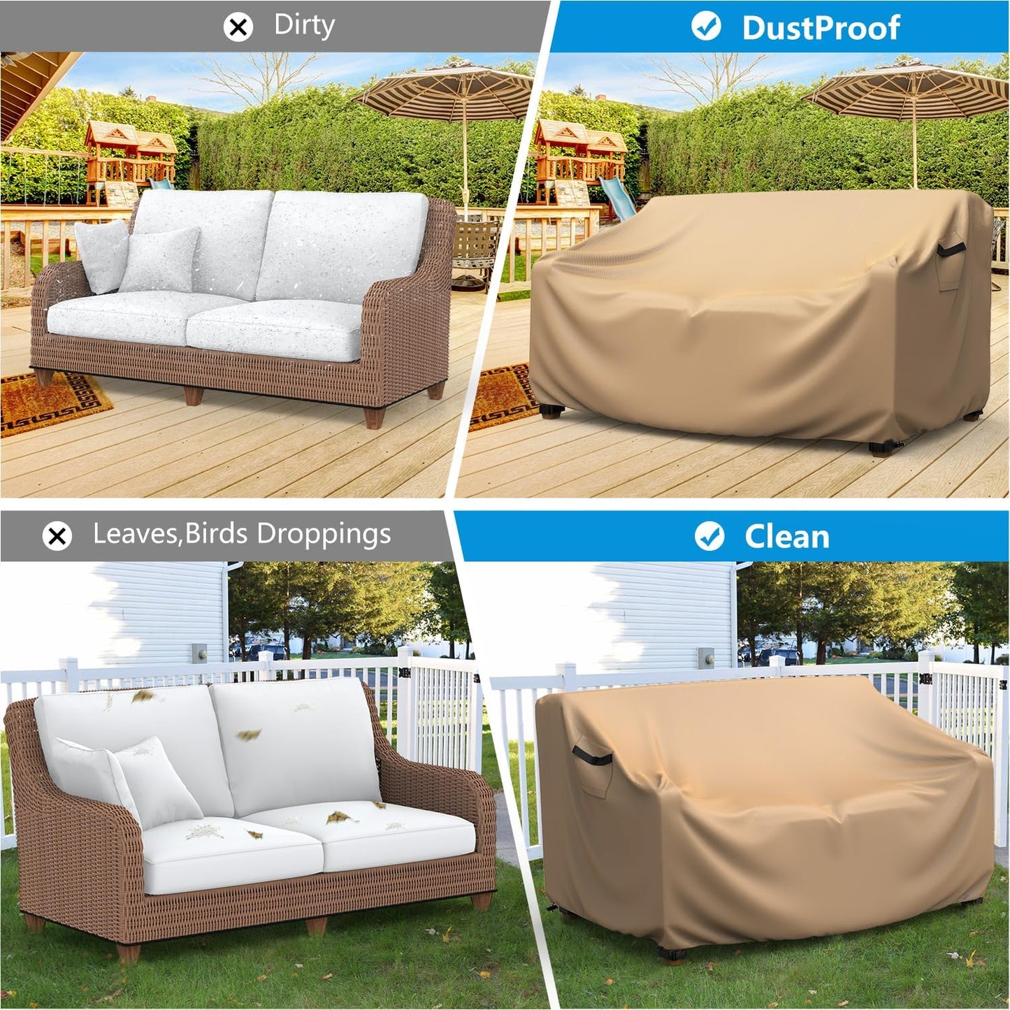 Patio Sofa Cover Beige