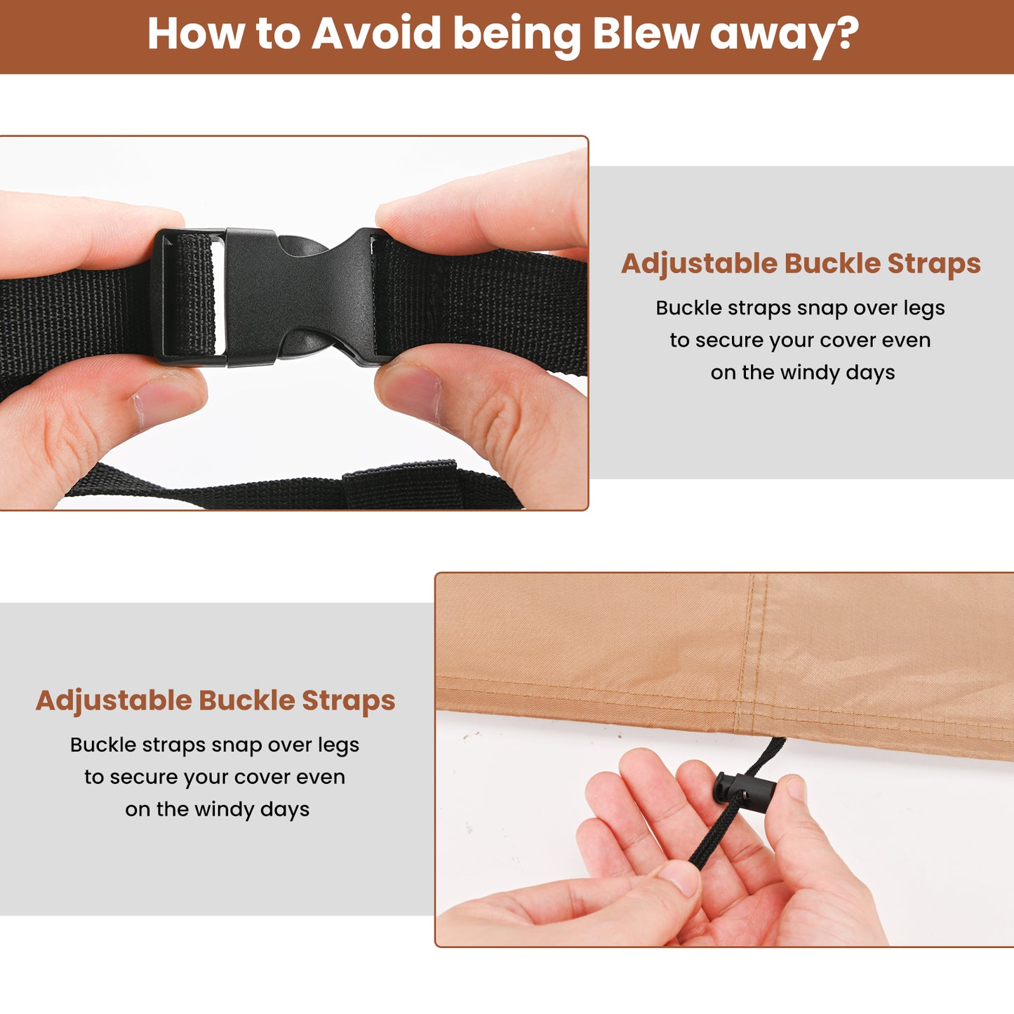 Patio Rocking Chair Covers 2 Packs Grey