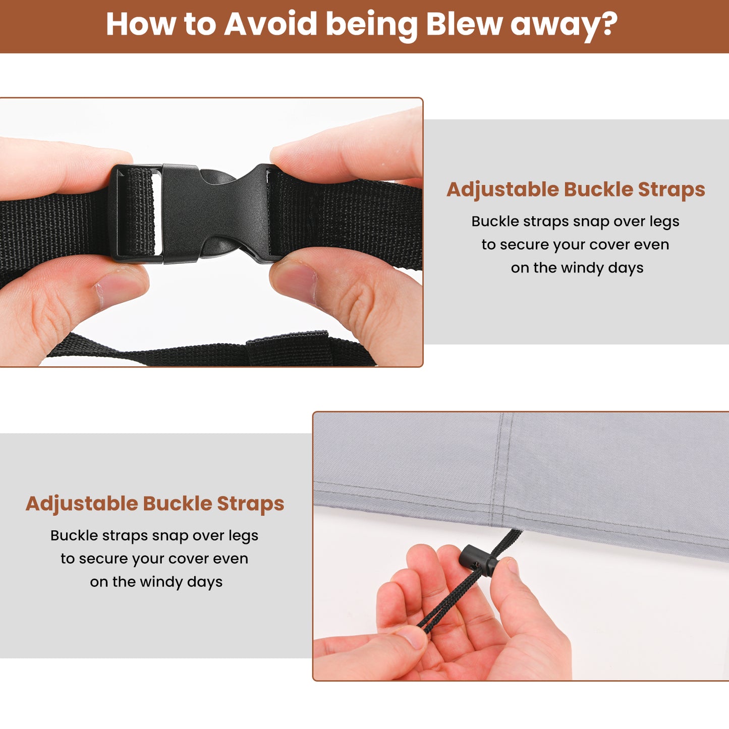 Patio Rocking Chair Covers 2 Packs Beige