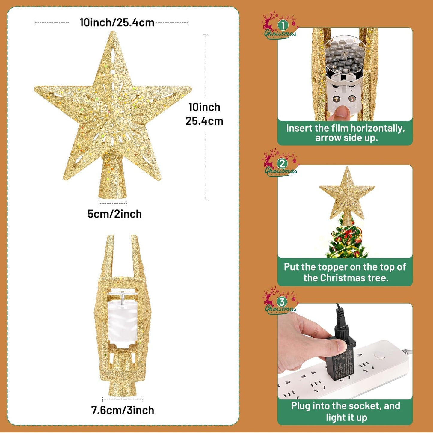 Christmas Tree Topper  （ Gold ）