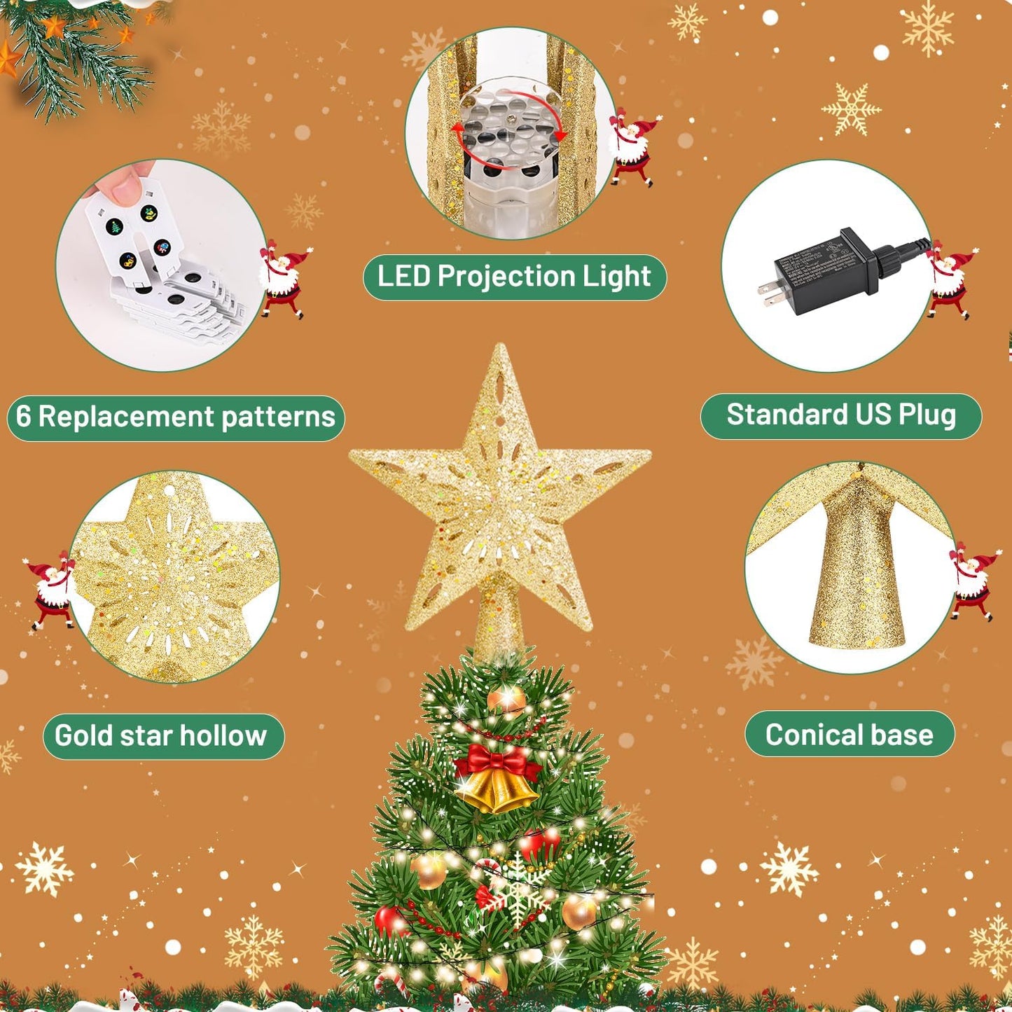 Christmas Tree Topper  （ Gold ）